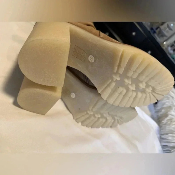 NEW FREE PEOPLE TAN BEIGE JASPER PLATFORM KNEE HIGH BOOTS SIZE 37/7 - Picture 9 of 12